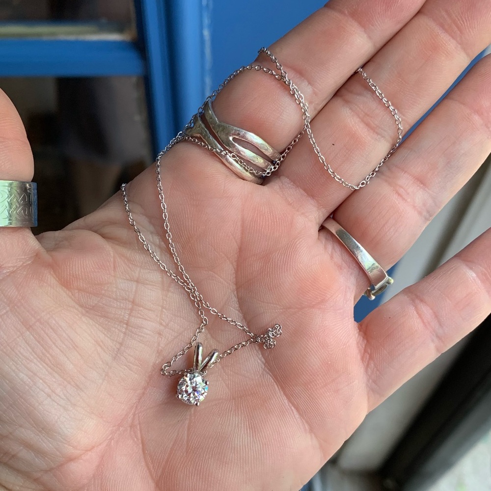 Brilliant Cut Moissanite Necklace w/18" Chain 1 CT - Picture 3 of 5